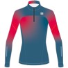 верх женского костюма Sportful Apex W Race Jersey серо-голубой с малиновым